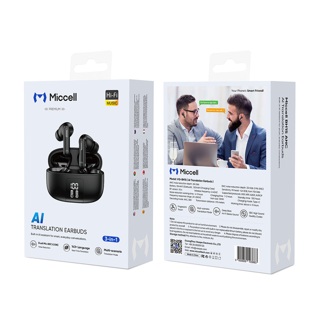 Al Translation Earbuds (ANC+ENC) VQ-BH15
