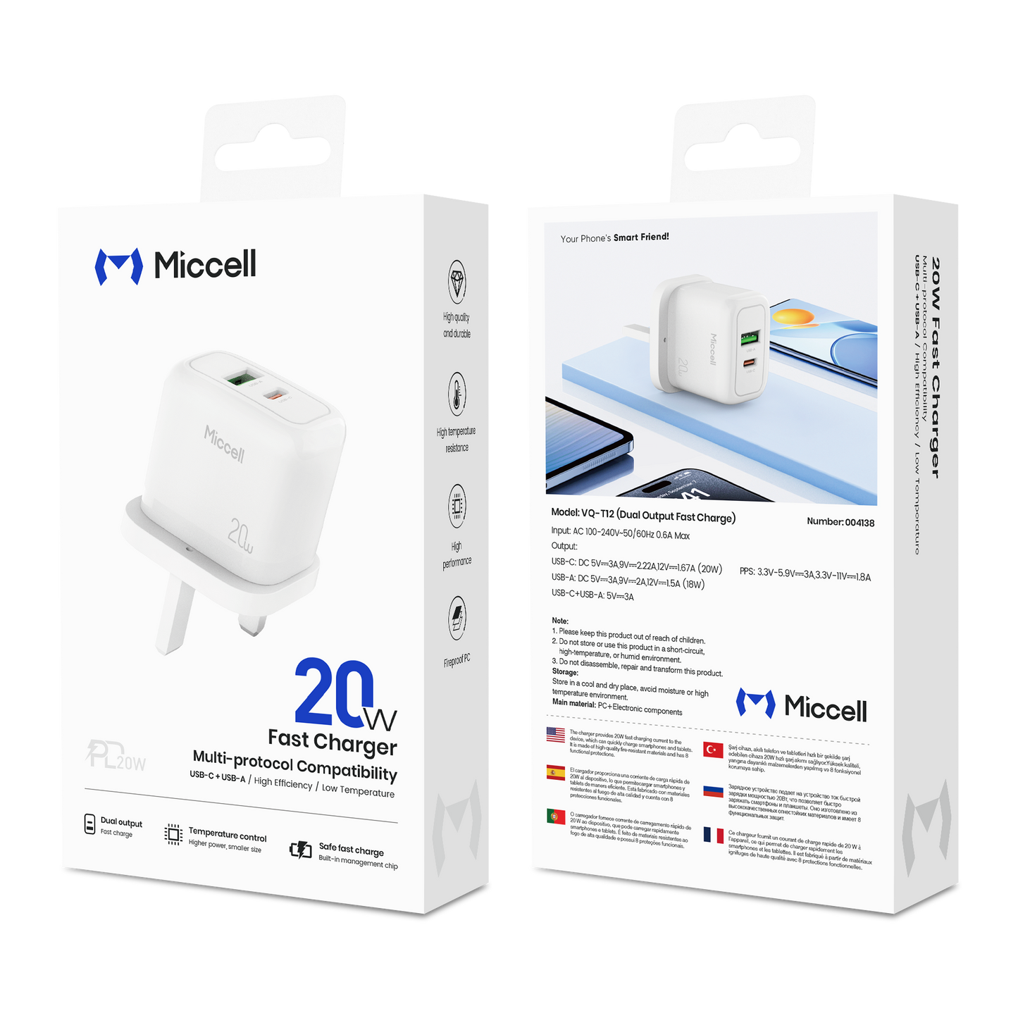 Fast Charger VQ-T12 (A+C) 20W