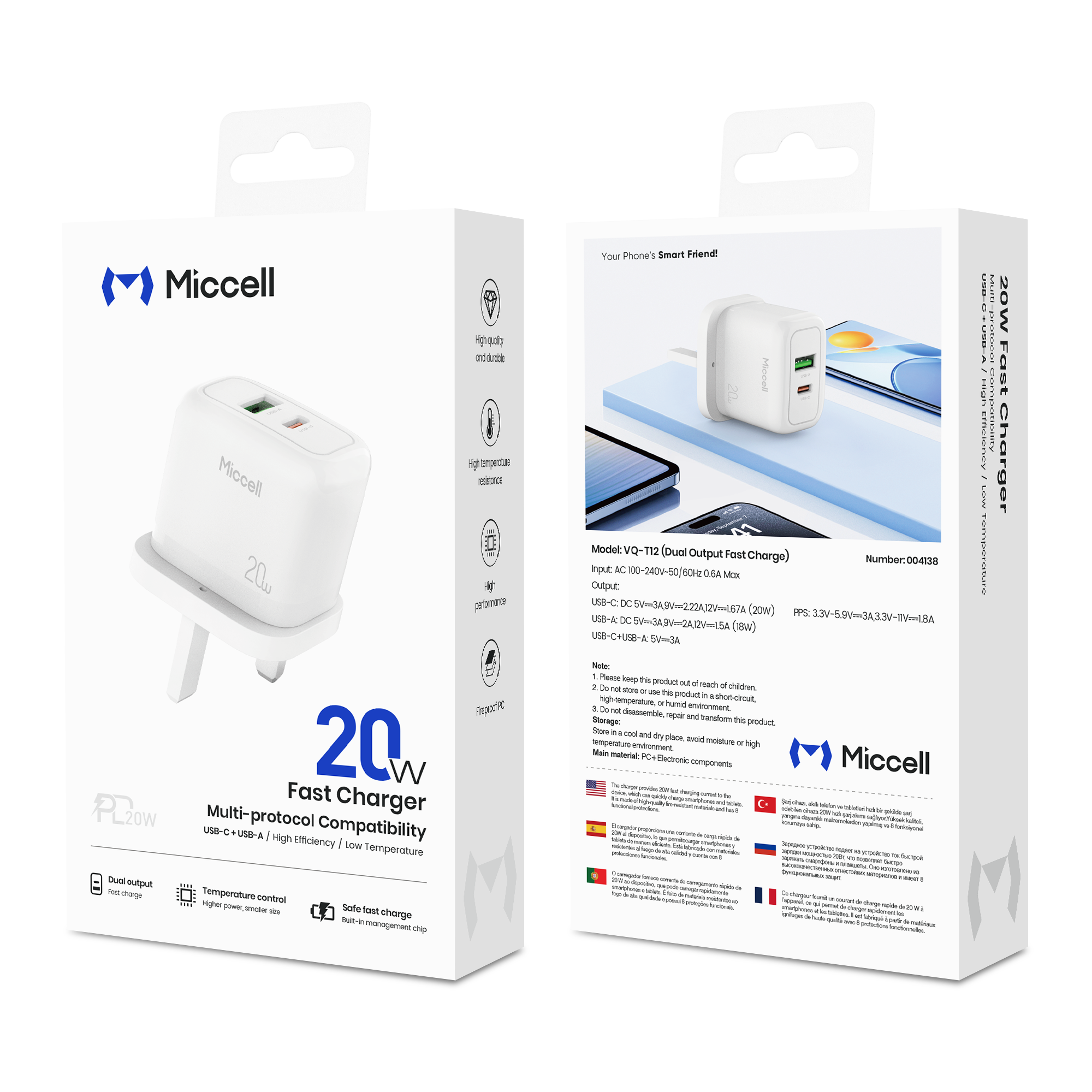 Fast Charger VQ-T12 (A+C) 20W