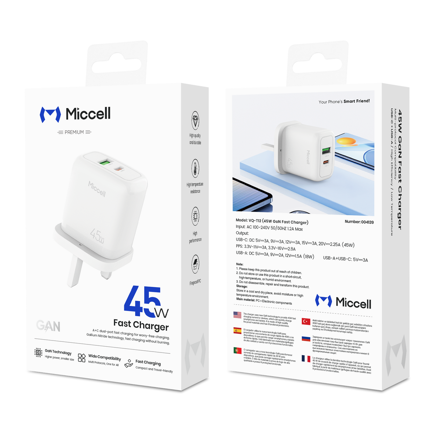 Fast Charger VQ-T12 (A+C) 45W