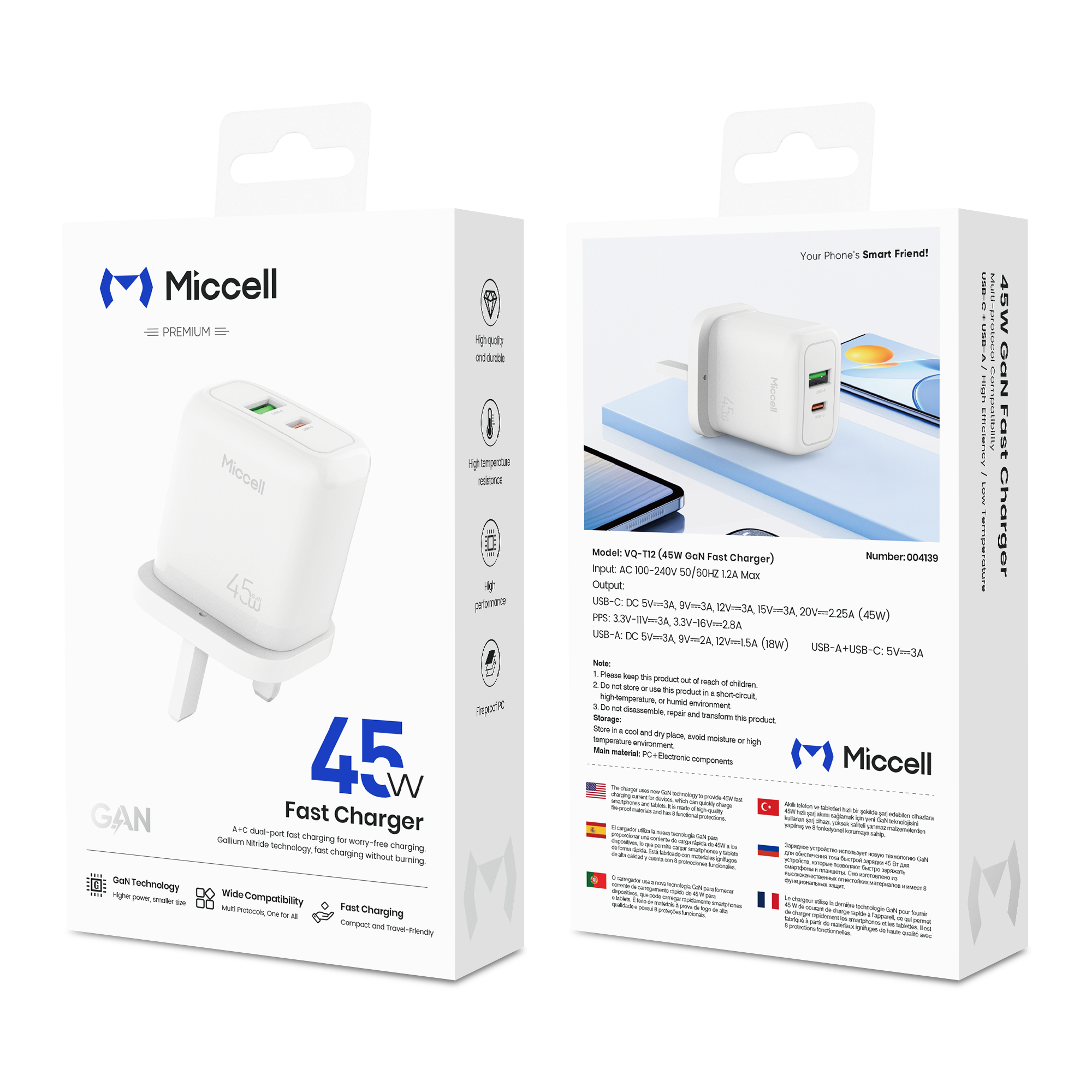 Fast Charger VQ-T12 (A+C) 45W